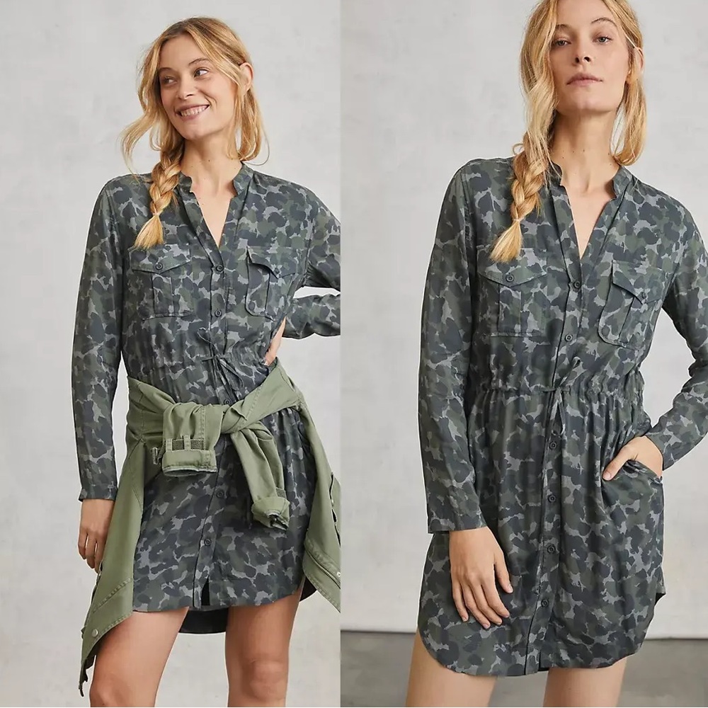 Anthropologie Cloth & Stone ‘Nina’ Camo Shirtdress - Medium- Used